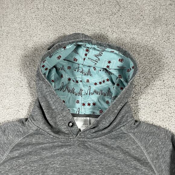 Barstool Sports Hoodie Mens M Gray Sweatshirt Pullover Chicago Embroidered Logo - Picture 4 of 11